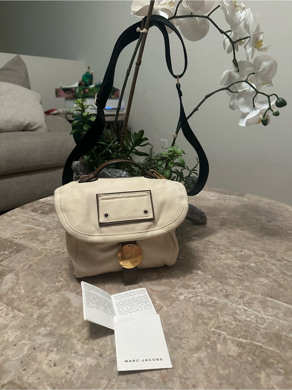 Marc Jacobs Cream and Brown Crossbody Bag with Gold Hardware - Picture 8 of 14